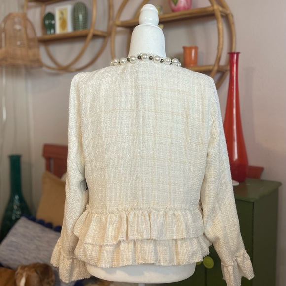 Boston Proper Cream Pearl-Embellished Jacket - Picture 7 of 10